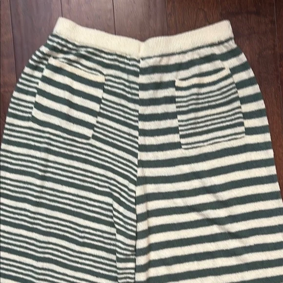 Free People Green and Cream Striped Wide Leg Pants - Picture 10 of 13